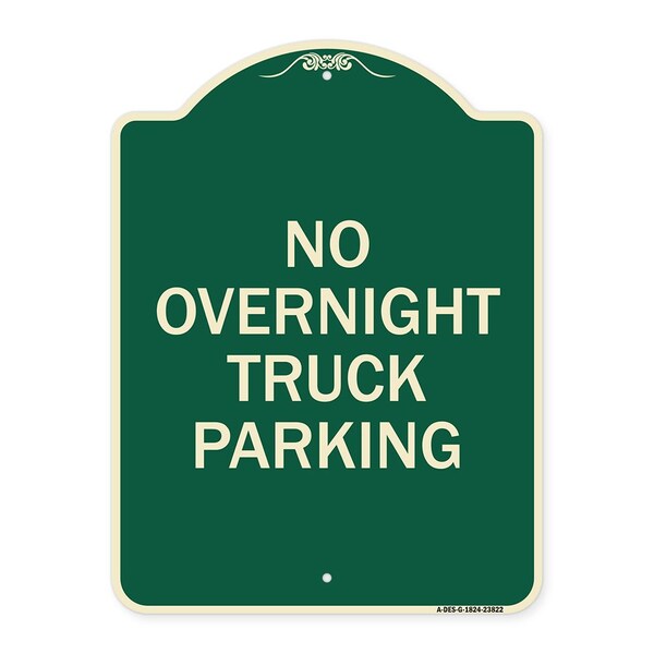 Signmission No Overnight Truck Parking Heavy-Gauge Aluminum Architectural Sign, 24" x 18", G-1824-23822 A-DES-G-1824-23822 - main
